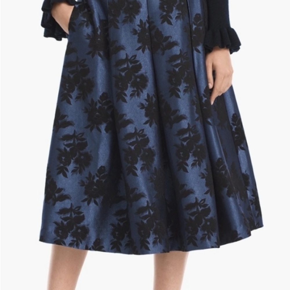 White House Black Market floral jacquard midi skirt